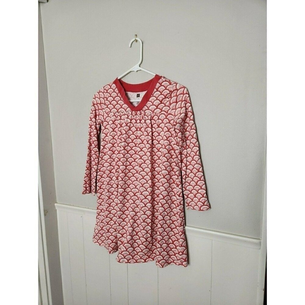 TEA Red Long Sleeve Dress